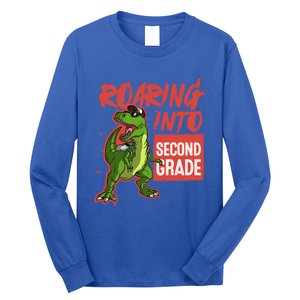 Gift For Dinosaur Roaring Into Second Grade Great Gift Long Sleeve Shirt