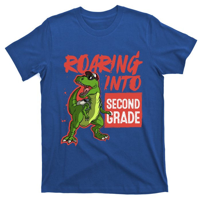 Gift For Dinosaur Roaring Into Second Grade Great Gift T-Shirt