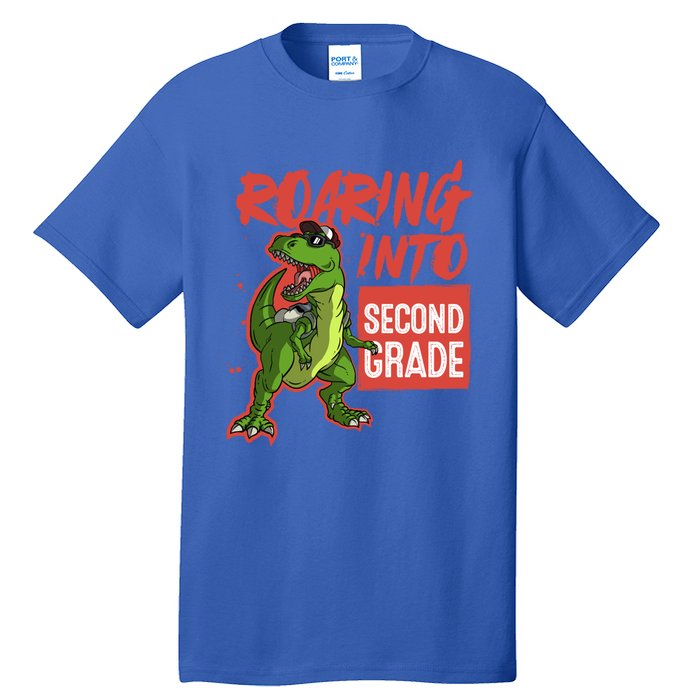 Gift For Dinosaur Roaring Into Second Grade Great Gift Tall T-Shirt