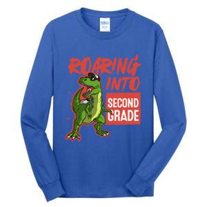 Gift For Dinosaur Roaring Into Second Grade Great Gift Tall Long Sleeve T-Shirt