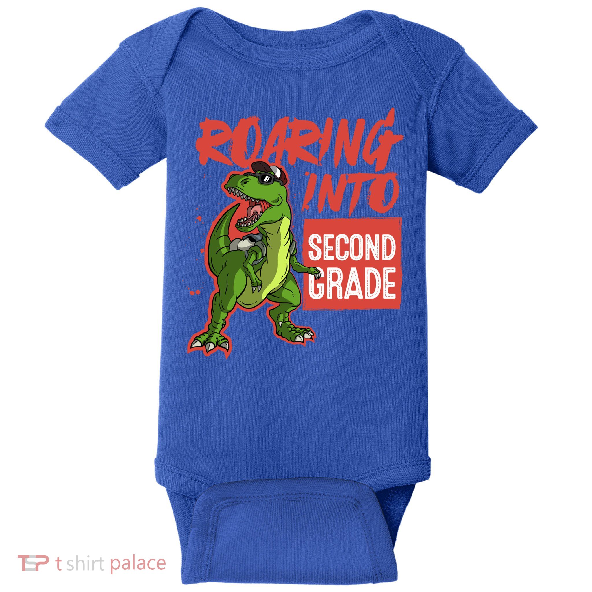 Gift For Dinosaur Roaring Into Second Grade Great Gift Baby Bodysuit