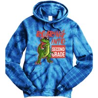 Gift For Dinosaur Roaring Into Second Grade Great Gift Tie Dye Hoodie