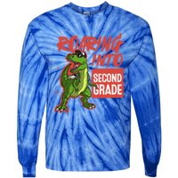 Gift For Dinosaur Roaring Into Second Grade Great Gift Tie-Dye Long Sleeve Shirt