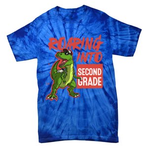 Gift For Dinosaur Roaring Into Second Grade Great Gift Tie-Dye T-Shirt