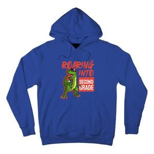 Gift For Dinosaur Roaring Into Second Grade Great Gift Tall Hoodie