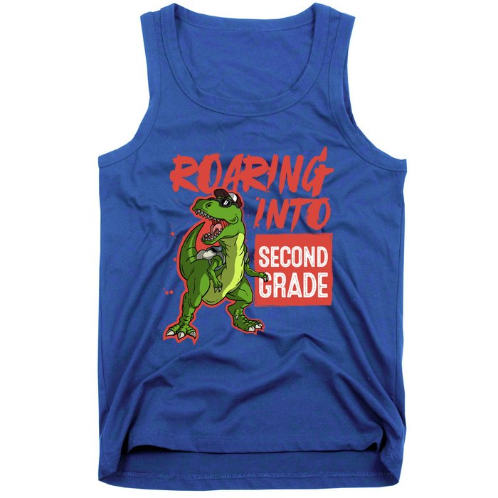 Gift For Dinosaur Roaring Into Second Grade Great Gift Tank Top