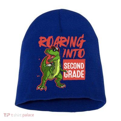 Gift For Dinosaur Roaring Into Second Grade Great Gift Short Acrylic Beanie