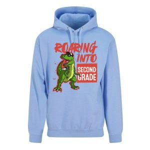 Gift For Dinosaur Roaring Into Second Grade Great Gift Unisex Surf Hoodie