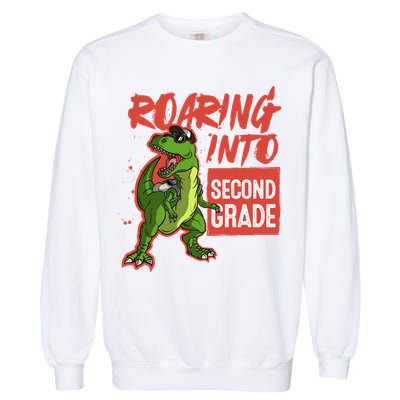 Gift For Dinosaur Roaring Into Second Grade Great Gift Garment-Dyed Sweatshirt