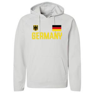 Germany Flag Deutschland Football Soccer Fan Performance Fleece Hoodie