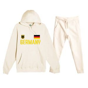 Germany Flag Deutschland Football Soccer Fan Premium Hooded Sweatsuit Set