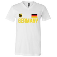 Germany Flag Deutschland Football Soccer Fan V-Neck T-Shirt