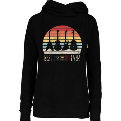 Guitarist Fathers Day Best Dad Ever D A D Chord Gifts Guitar Womens Funnel Neck Pullover Hood