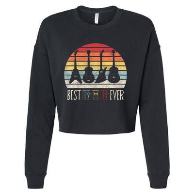 Guitarist Fathers Day Best Dad Ever D A D Chord Gifts Guitar Cropped Pullover Crew