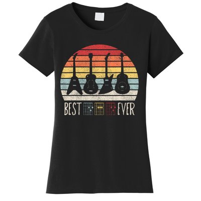 Guitarist Fathers Day Best Dad Ever D A D Chord Gifts Guitar Women's T-Shirt