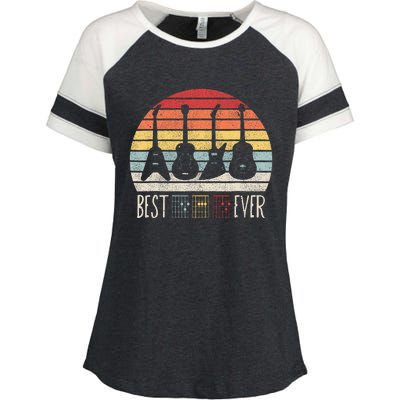 Guitarist Fathers Day Best Dad Ever D A D Chord Gifts Guitar Enza Ladies Jersey Colorblock Tee