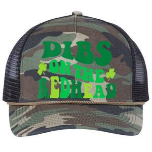 Groovy Funny Dibs On The Redhead For St Patricks Day Party Retro Rope Trucker Hat Cap