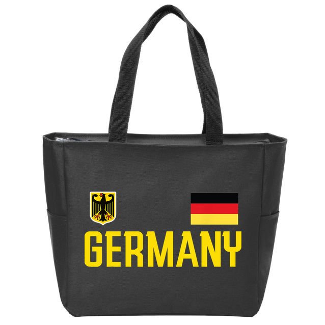 Germany Flag Deutschland Football Soccer Fan Zip Tote Bag