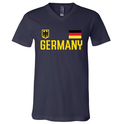 Germany Flag Deutschland Football Soccer Fan V-Neck T-Shirt