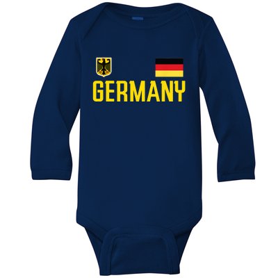 Germany Flag Deutschland Football Soccer Fan Baby Long Sleeve Bodysuit