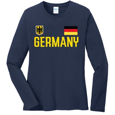 Germany Flag Deutschland Football Soccer Fan Ladies Long Sleeve Shirt