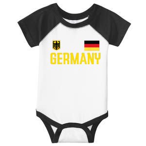 Germany Flag Deutschland Football Soccer Fan Infant Baby Jersey Bodysuit