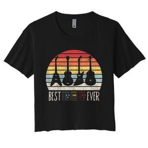 Guitarist Fathers Day Best Dad Ever D A D Chord Gifts Guitar Women's Crop Top Tee