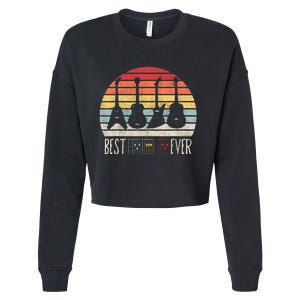 Guitarist Fathers Day Best Dad Ever D A D Chord Gifts Guitar Cropped Pullover Crew