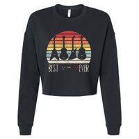 Guitarist Fathers Day Best Dad Ever D A D Chord Gifts Guitar Cropped Pullover Crew