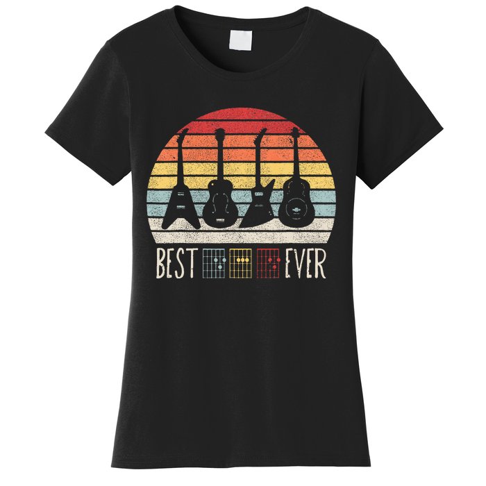 Guitarist Fathers Day Best Dad Ever D A D Chord Gifts Guitar Women's T-Shirt