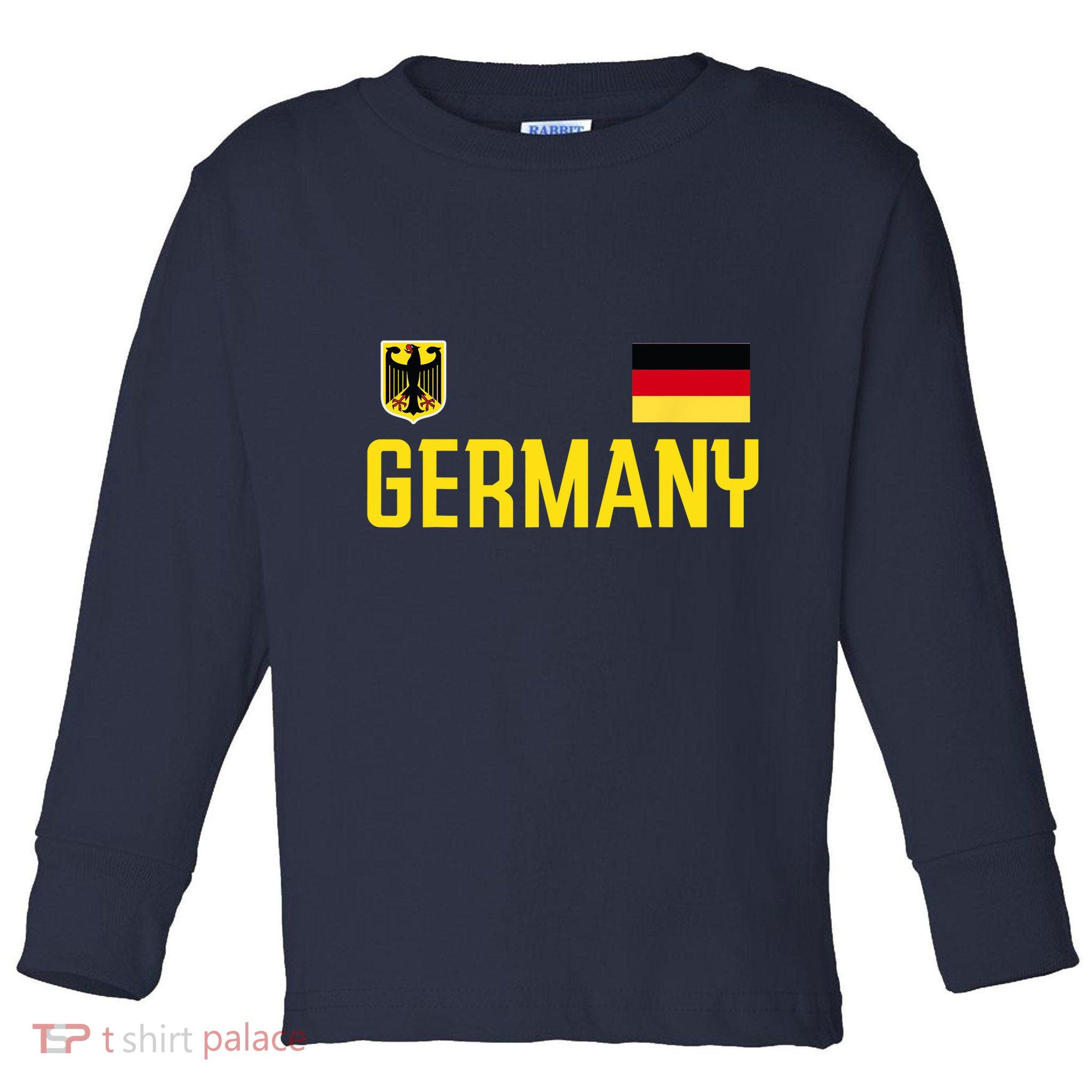 Germany Flag Deutschland Football Soccer Fan Toddler Long Sleeve Shirt