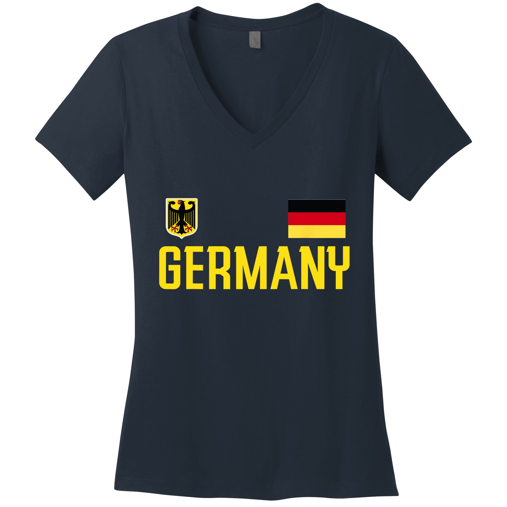 Germany Flag Deutschland Football Soccer Fan Women's V-Neck T-Shirt