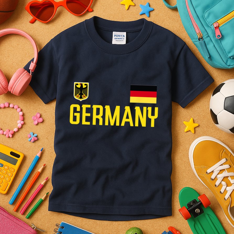 Germany Flag Deutschland Football Soccer Fan Kids T-Shirt