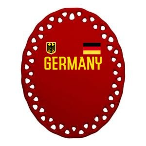 Germany Flag Deutschland Football Soccer Fan Ceramic Oval Ornament