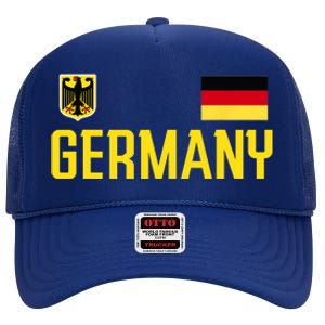 Germany Flag Deutschland Football Soccer Fan High Crown Mesh Back Trucker Hat