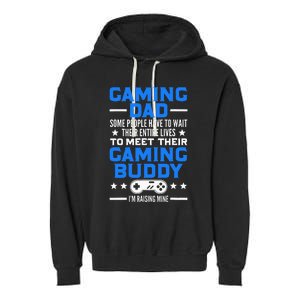 Gamer Fathers Day Gift Video Games Gaming Dad Gaming Garment-Dyed Fleece Hoodie