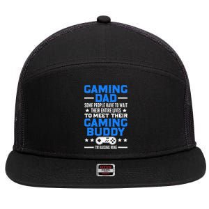 Gamer Fathers Day Gift Video Games Gaming Dad Gaming 7 Panel Mesh Trucker Snapback Hat