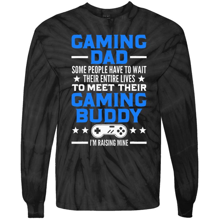 Gamer Fathers Day Gift Video Games Gaming Dad Gaming Tie-Dye Long Sleeve Shirt