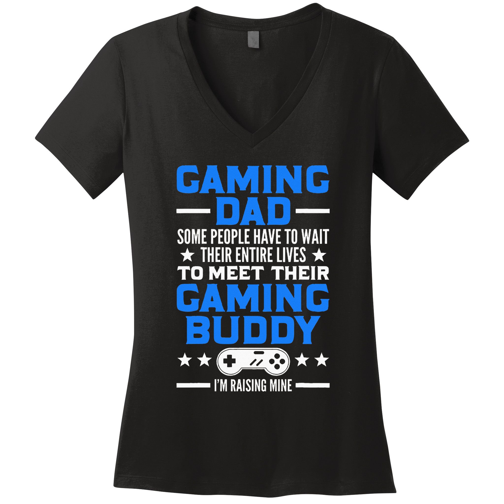 Gamer Fathers Day Gift Video Games Gaming Dad Gaming Women's V-Neck T-Shirt