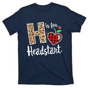 Girl First Day Headstart Leopard Plaid Back School Teacher T-Shirt