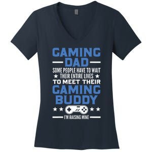 Gamer Fathers Day Gift Video Games Gaming Dad Gaming Women's V-Neck T-Shirt