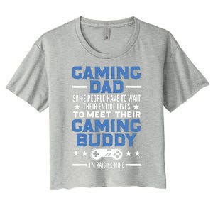 Gamer Fathers Day Gift Video Games Gaming Dad Gaming Women's Crop Top Tee