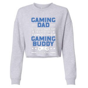 Gamer Fathers Day Gift Video Games Gaming Dad Gaming Cropped Pullover Crew