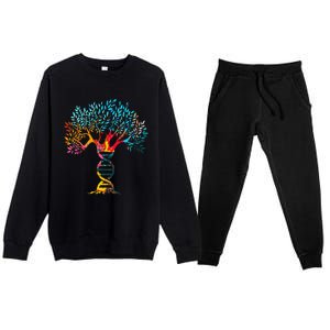 Genealogist Family DNA Lineage Researcher Genealogy Tree Premium Crewneck Sweatsuit Set