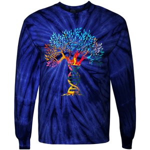 Genealogist Family DNA Lineage Researcher Genealogy Tree Tie-Dye Long Sleeve Shirt