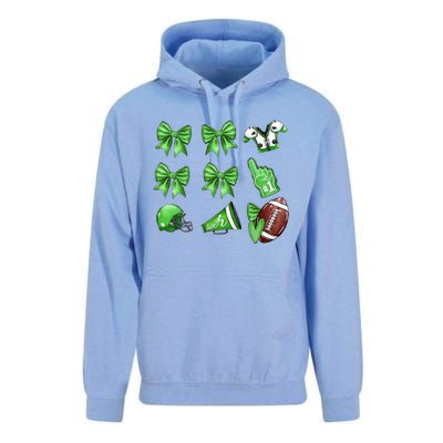 Green Football Design Touchdown Season Coquette Football Unisex Surf Hoodie