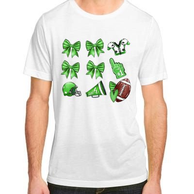 Green Football Design Touchdown Season Coquette Football Adult ChromaSoft Performance T-Shirt