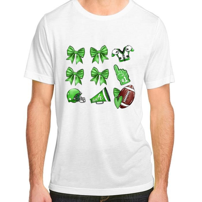 Green Football Design Touchdown Season Coquette Football Adult ChromaSoft Performance T-Shirt