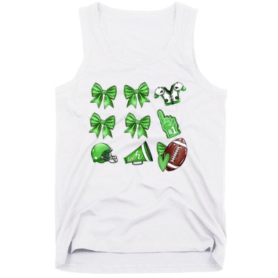 Green Football Design Touchdown Season Coquette Football Tank Top