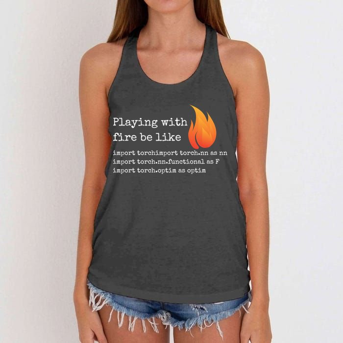 Gift For Deep Learning With Pytorch And Python Programmers Funny Gift Women's Knotted Racerback Tank